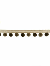 Load image into Gallery viewer, 1.5" Wide Taupe Tan Beige Pom Pom Fringe Tape