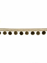 Load image into Gallery viewer, 1.5" Wide Taupe Tan Beige Pom Pom Fringe Tape