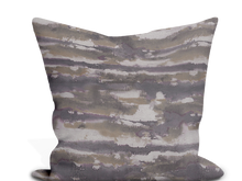 Load image into Gallery viewer, Custom Pillow Cover in Thibaut Silver Lining in Eggplant and Copper - One Side