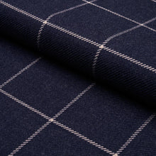 Load image into Gallery viewer, SCHUMACHER BANCROFT WOOL PLAID FABRIC 66774 / NAVY