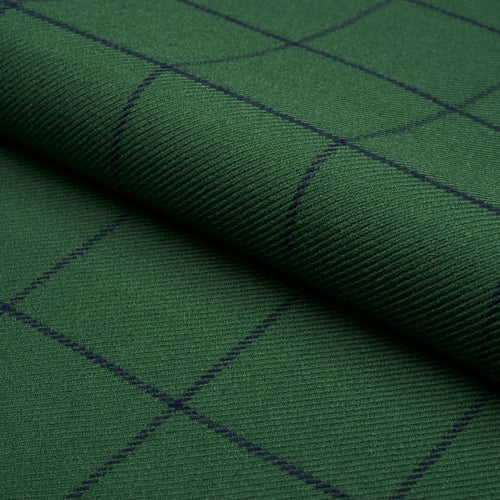 SCHUMACHER BANCROFT WOOL PLAID FABRIC 66776 / GREEN