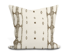 Load image into Gallery viewer, Custom Pillow Cover in Penny Morrison Indira Stripe Fabric Chocolate Fabric  - Both Sides