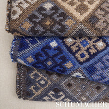 Load image into Gallery viewer, SCHUMACHER KILIM WEAVE FABRIC 67143 / BLUE