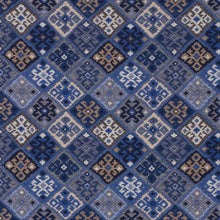 Load image into Gallery viewer, SCHUMACHER KILIM WEAVE FABRIC 67143 / BLUE