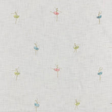Load image into Gallery viewer, Cotton Blend Ivory Pink Green Blue Embroidered Ballerina Drapery Fabric