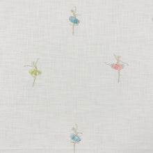 Load image into Gallery viewer, Cotton Blend Ivory Pink Green Blue Embroidered Ballerina Drapery Fabric