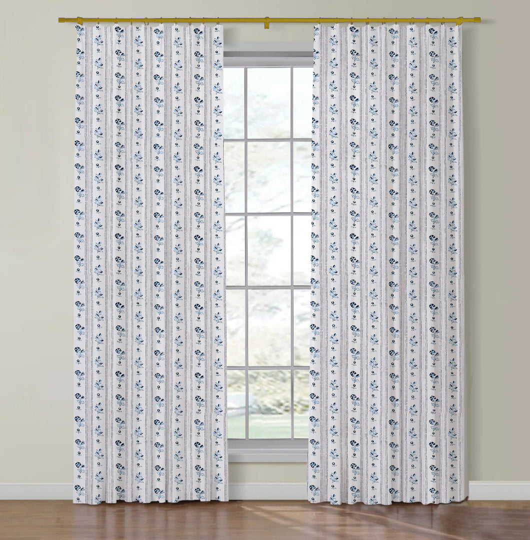 Schumacher Cabanon Stripe Side Drapery Panels