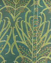 Load image into Gallery viewer, St. Frank Teal Vines Suzani Linen Cotton Floral Upholstery Drapery Fabric STA 5119
