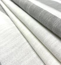 Load image into Gallery viewer, Bella Dura Bay Graphite Water Stain Resistant Indoor Outdoor White Grey Stripe Upholstery Fabric STA 5202