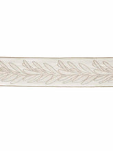 Load image into Gallery viewer, 3.25" Off White Charcoal Grey Embroidered Floral Leaf Drapery Tape Trim