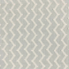 Load image into Gallery viewer, Seafoam Aqua Blue Ivory Embroidered Geometric Drapery Fabric