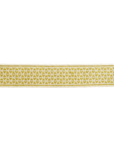 Load image into Gallery viewer, 2.5" Wide Ivory Yellow Geometric Embroidered Drapery Tape Trim