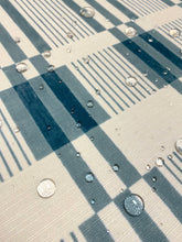 Load image into Gallery viewer, Kelly Wearstler Slate Blue Cream Bandeau  Indoor Outdoor Geom Upholstery Fabric WHS 5192