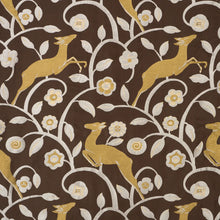 Load image into Gallery viewer, Schumacher Les Gazelles Au Bois Fabric 68912 / Chocolate