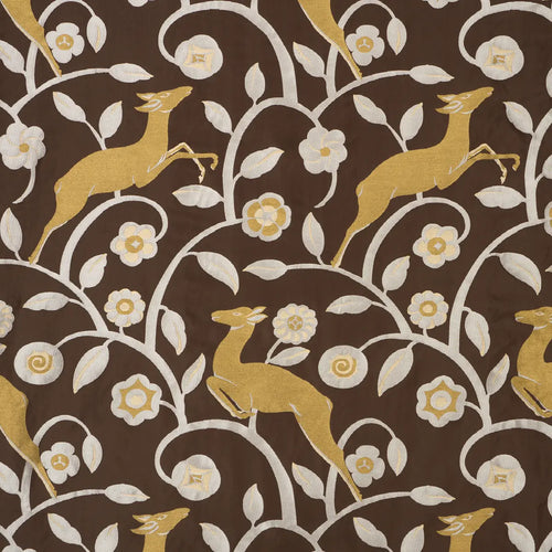 Schumacher Les Gazelles Au Bois Fabric 68912 / Chocolate