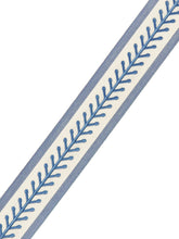 Load image into Gallery viewer, 2&quot; Wide French Blue Navy Ivory Embroidered Drapery Tape Trim