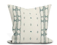 Load image into Gallery viewer, Custom Pillow Cover in Penny Morrison Indira Stripe Fabric Petrol Fabric  - Both Sides