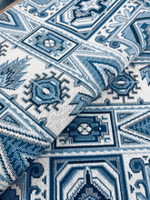 Load image into Gallery viewer, 0.6 Yard Remnant Schumacher Crowley Épinglé Fabric 81330 / Blue