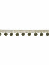 Load image into Gallery viewer, 1.5" Wide Grey Beige Pom Pom Fringe Tape