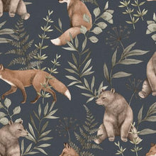 Load image into Gallery viewer, Schumacher Wild Forest Wallpaper 6920 / Midnight