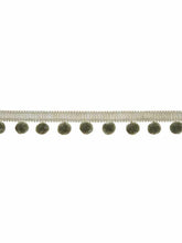 Load image into Gallery viewer, 1.5" Wide Grey Beige Pom Pom Fringe Tape