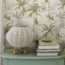 Load image into Gallery viewer, Schumacher Jungle Friends Wallpaper 6936 / Cocoa And Sage
