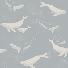 Load image into Gallery viewer, Schumacher Whales Wallpaper 6942 / Slate