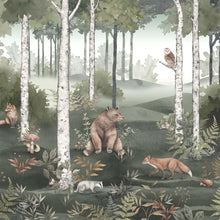 Load image into Gallery viewer, Schumacher Wild Forest Mural Wallpaper 6943 / Spruce