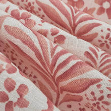 Load image into Gallery viewer, Linen Cotton Cream Red Coral Floral Print Drapery Fabric FB