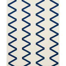 Load image into Gallery viewer, SCHUMACHER LEGERE APPLIQUE FABRIC 69695 / Cobalt on Ivory
