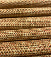 Load image into Gallery viewer, Designer Water &amp; Stain Resistant Beige Rusty Orange Brown MCM Mid Century Modern Tweed Upholstery Fabric WHS 4656