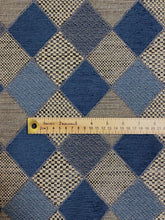 Load image into Gallery viewer, Harlequin Marine by RM CoCo Designer French Navy Blue Beige Geometric Diamond Upholstery Fabric STA 4560