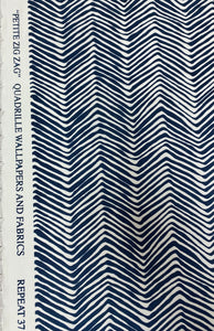Petite Zig Zag Quadrille China Seas Alan Campbell Navy Blue Suncloth Outdoor Fabric STA 5066