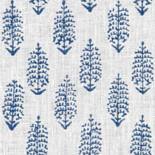 Load image into Gallery viewer, Cream Navy Blue Small Print Botanical Linen Drapery Fabric FB