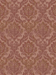 Coral Damask Chenille Upholstery Drapery Fabric FB