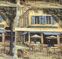 Load image into Gallery viewer, French Cafe Bistro Country Scene Cotton Tapestry Upholstery Fabric WHS 5183