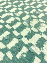 Load image into Gallery viewer, Designer Stain Resistant Green Cream Geometric Abstract Linen Upholstery Fabric STA 5084