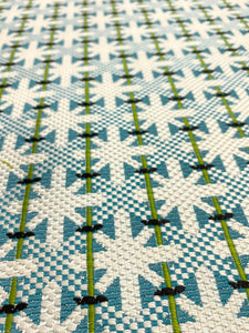 Nobilis Bistro 10827-70 Cyan Blue Green Cream Geometric Upholstery Fabric WHS 5110