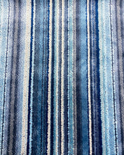 Load image into Gallery viewer, Kravet Monterosso Indigo Navy French Blue Stripe Velvet Upholstery Fabric STA 5076