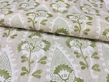 Load image into Gallery viewer, 1.5 Yard Thibaut Cornwall Green and Beige Upholstery Drapery Fabric