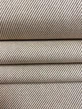 Load image into Gallery viewer, 1.5 Yard Designer Water &amp; Stain Resistant Indoor Outdoor Cream Brown Stripe Tweed Upholstery Fabric WHS 4611