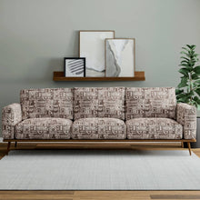 Load image into Gallery viewer, Heavy Duty Charcoal Black Brown Cream Ethnic Geometric Upholstery Fabric