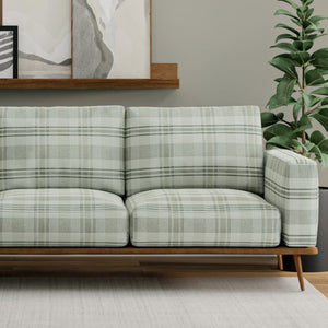 Stain Resistant Sage Green Olive Tartan Plaid Upholstery Drapery Fabric