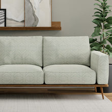 Load image into Gallery viewer, Stain Resistant Crypton Seafoam Aqua Taupe Cream Abstract Upholstery Drapery Fabric