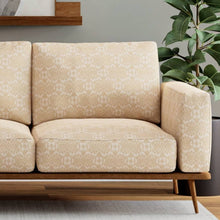 Load image into Gallery viewer, Crypton Heavy Duty Mustard Cream Geometric Upholstery Fabric