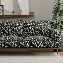 Load image into Gallery viewer, Off White Black Floral Upholstery Fabric