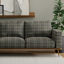 Load image into Gallery viewer, Grey Black Taupe Tartan Plaid Upholstery Fabric