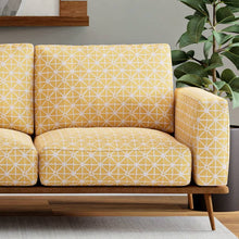 Load image into Gallery viewer, Heavy Duty Mustard Gold Light Grey Abstract Geometric Upholstery Fabric