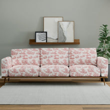 Load image into Gallery viewer, Cream Burgundy Red French Scenic Toile Drapery Upholstery Fabric