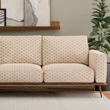 Load image into Gallery viewer, Cream Rusty Red Orange Abstract Geometric Upholstery Fabric